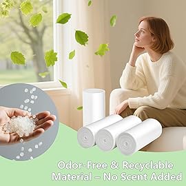 TECHSHARE 4 Gallon Small Trash Bags - 220 Count White HDPE Garbage Can Liners for Bathroom, Kitchen, Office - Strong Plastic Waste Basket Bags, Extra Value Bulk Pack for Everyday Use