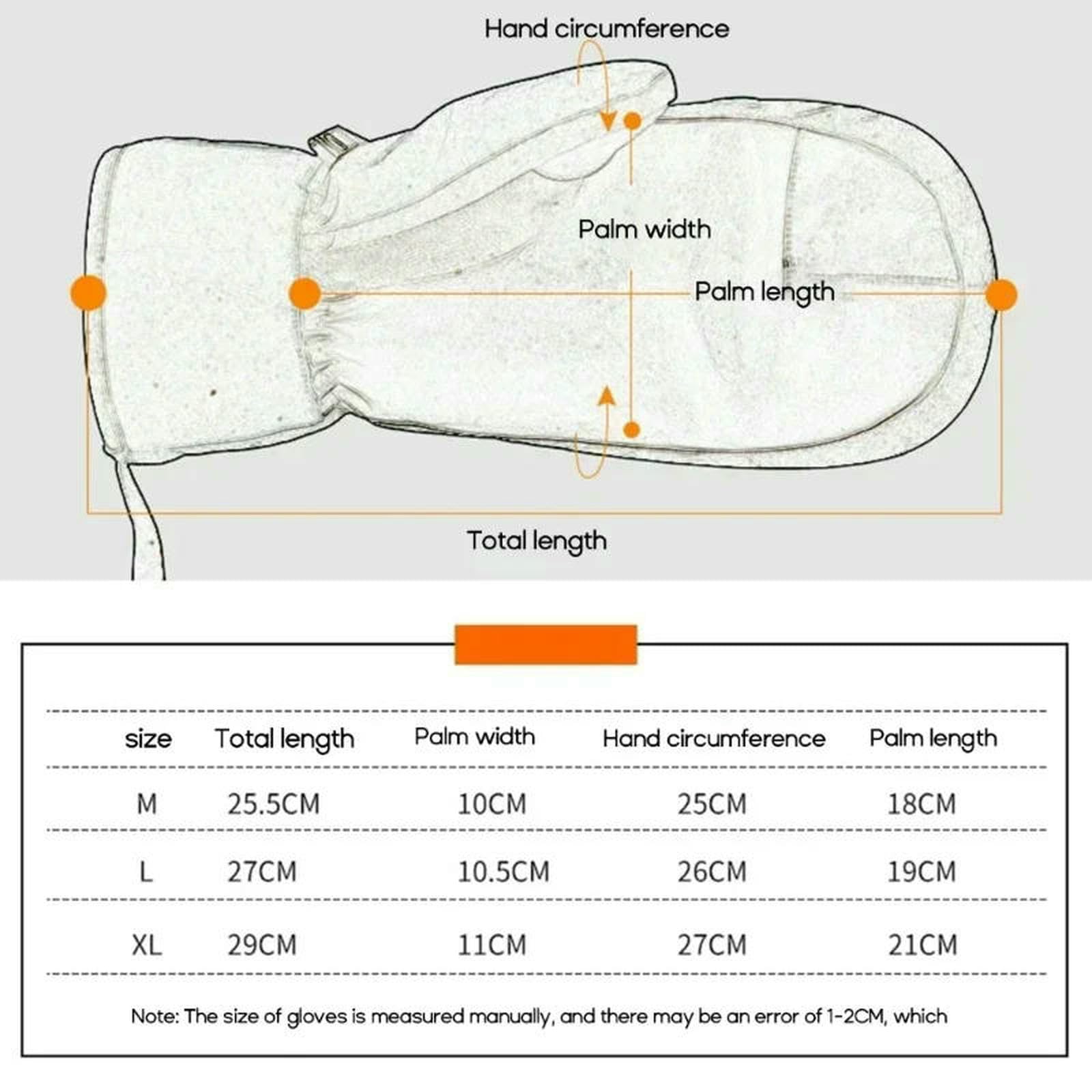 Guanti da Sci Invernali Touch Screen Impermeabile Neve Spessi Termici Uomo Donna Caldi Motoslitta Esterno-Grigio-l