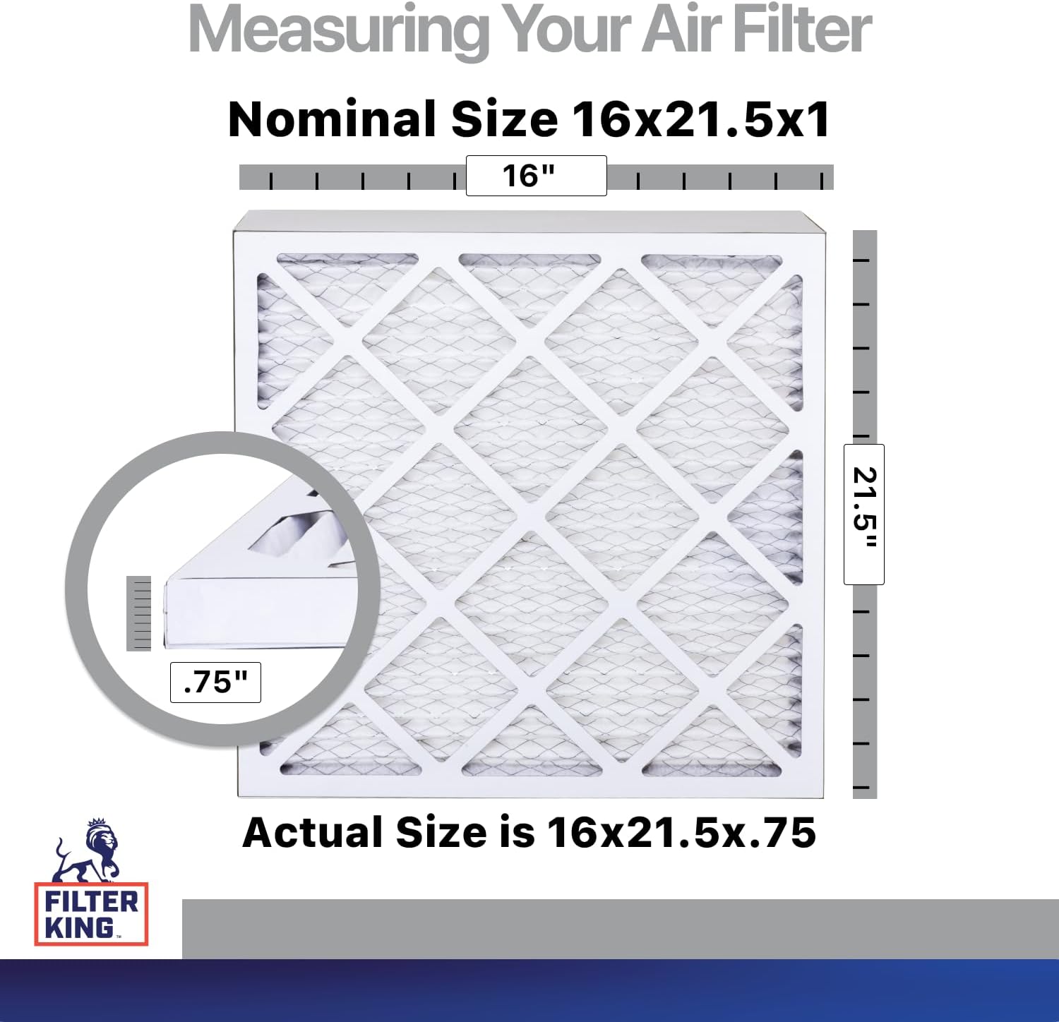 Filter King 16x21.5x1 Air Filter | 4-PACK | Carbon MERV 8 HVAC Pleated A/C Furnace Filters | MADE IN USA | Actual Size: 16 x 21.5 x .75"