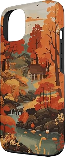 Miniatura 2 de iPhone 13 Tema de otoño y coloridas hojas y árboles de otoño, funda de colores de otoño