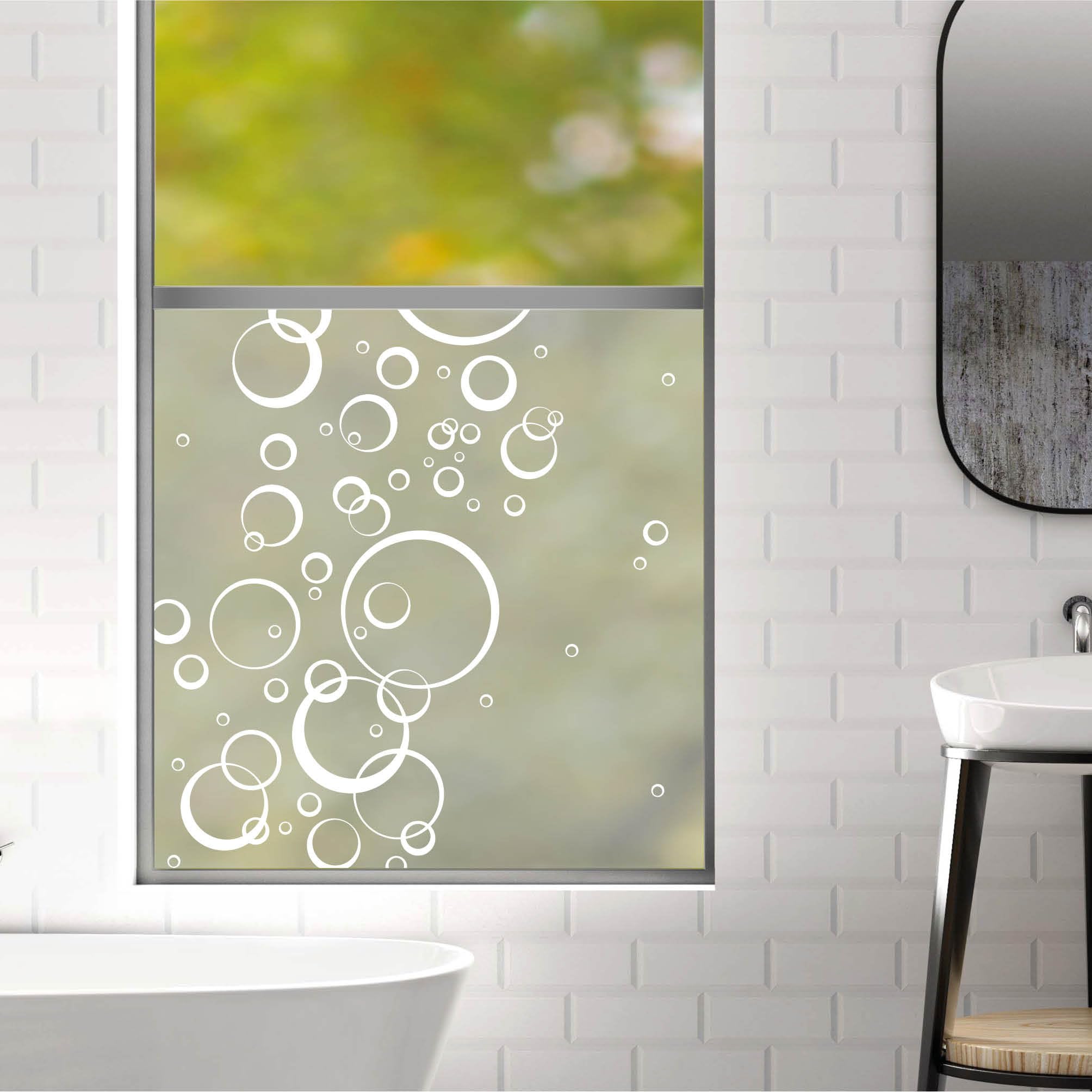 Sichtschutzfolie Blasen Blubberblasen Fensterfolie Fensterdeko Milchglasfolie, 180 cm hoch, 65 cm breit