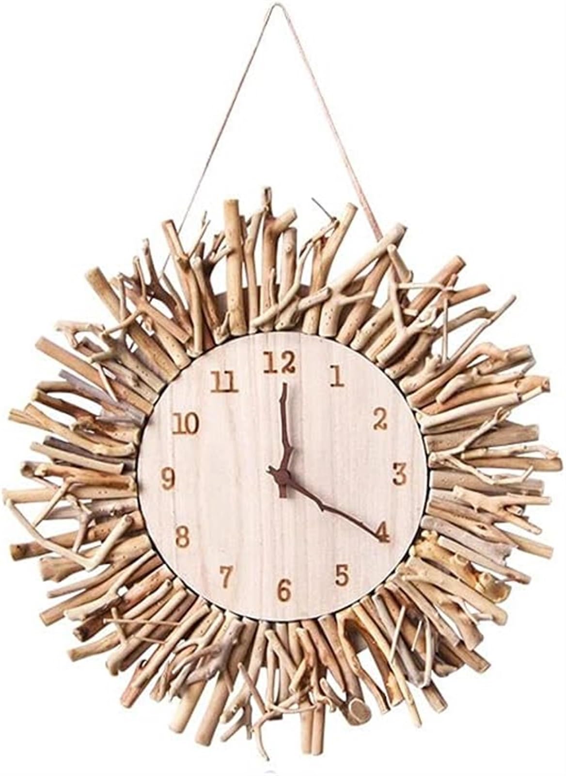 Horloge murale de cuisine en bois pour un salon chaleureux