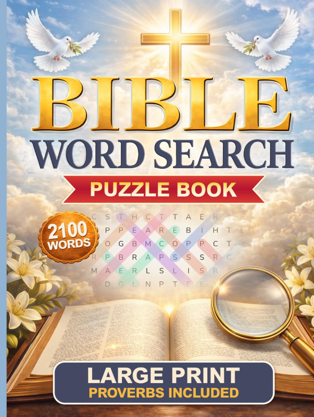 Bible Verse Word Search: 100 Large Print Puzzles Inspired by Scripture and Proverbs