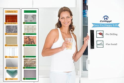 Miniatura 5 de Skyscraper Juego de 2 tiradores autoadhesivos instantáneos para cocina, baño, cajón, armario, puerta, juego de 2 unidades (4.173 in, negro)