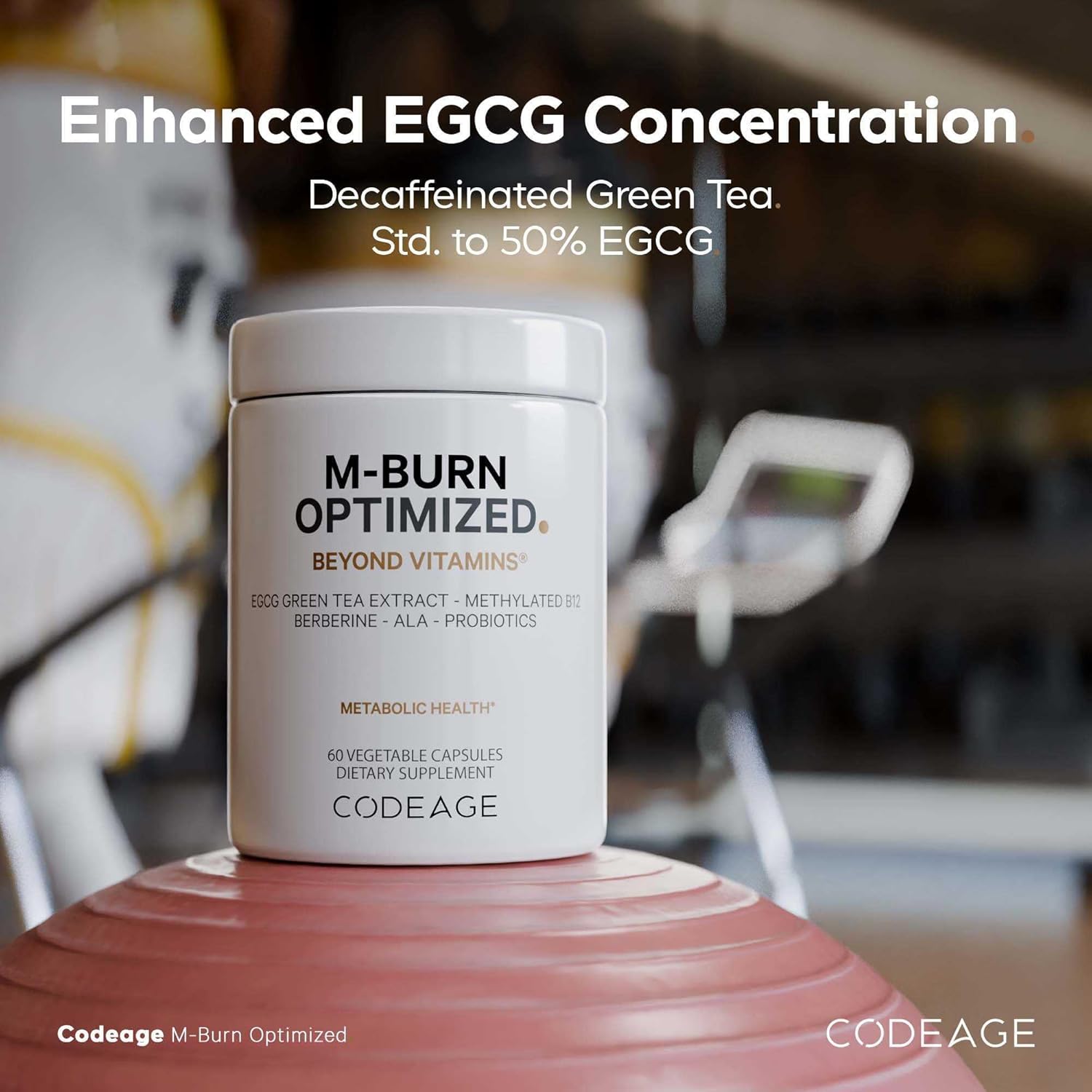 Codeage M-Burn Optimized Supplement - Decaffeinated Green Tea Std. to 50% EGCG, Berberine, Akkermansia, Vitamin B12 - Probiotics - Vitamins - 60 Capsules - Image 3