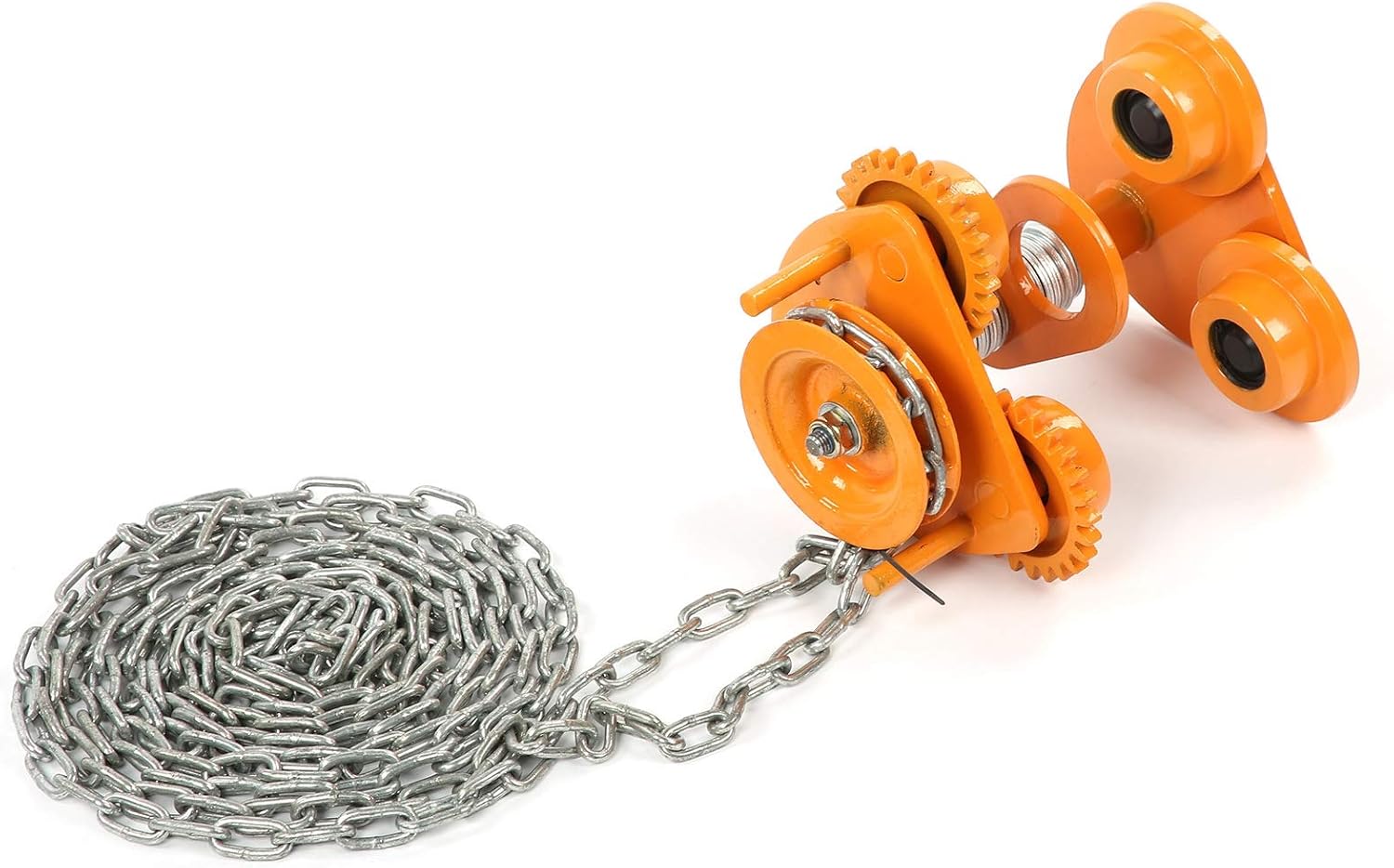 ERYUE 1.5トンの最大負荷、工場、倉庫などのスチールマニュアルトロリーなど、効率的な作業のための簡単なチェーン操作