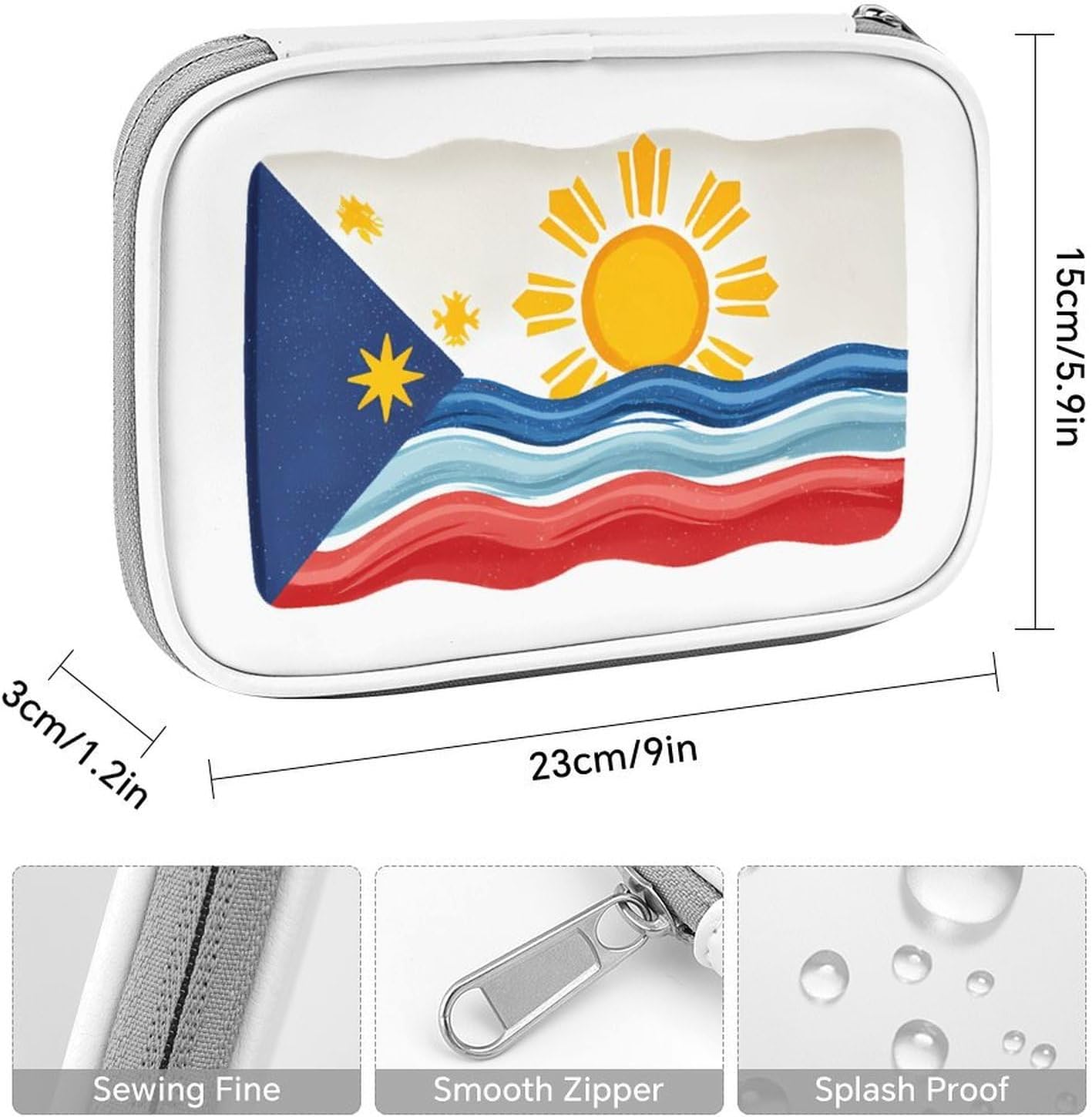 Filipino Sun Waves Cosmetic Bag Makeup Brush Organizer Bags image 2