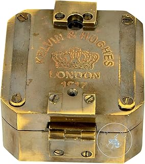 Kelvin & Hughes Natural Sine Brunton 1917 Compass Brass Mining Compasses, Brass Pocket Compass Outdoor Navigation Tools