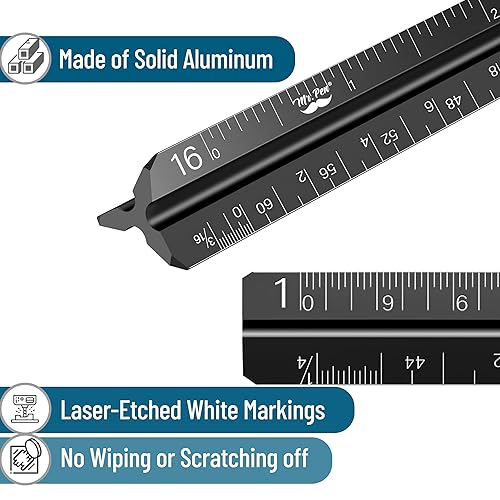 Miniatura 8 de Mr. Pen - 6 pulgadas, paquete de 2, regla de bolsillo, pequeña escala arquitectónica