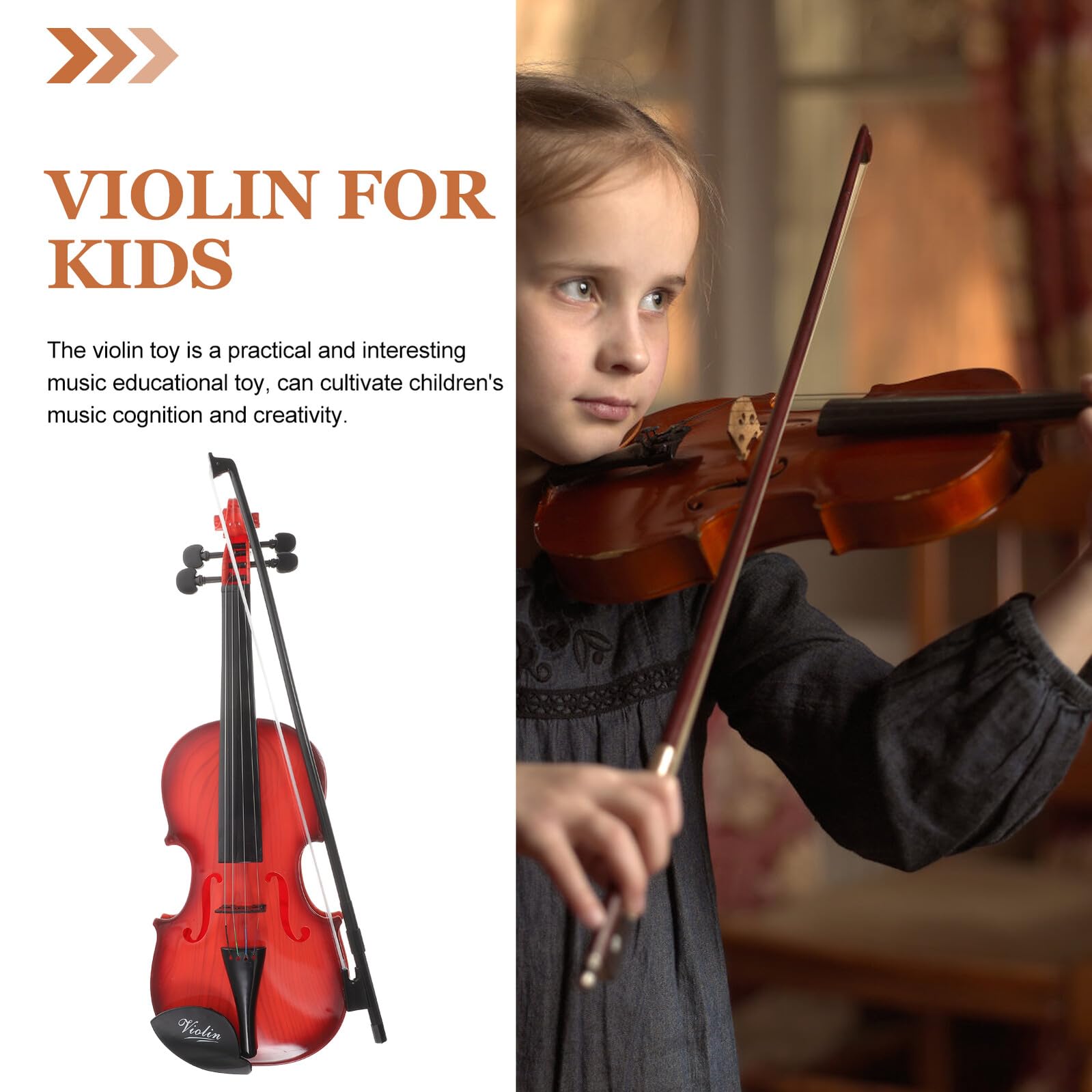 BESPORTBLE Violino Giocattolo Per Bambini, Strumento Musicale Educativo in Plastica Sicura, Piccolo Violino Didattico Per Principianti, Gioco Creativo Per Sviluppo Musicale Infantile