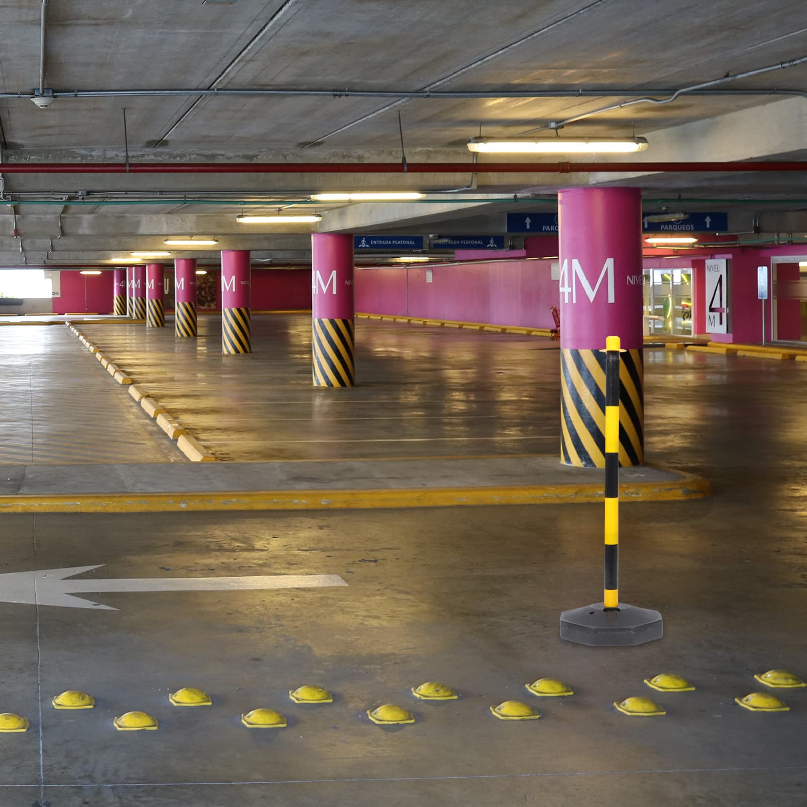 Bolardo de estacionamiento, poste delimitador de tráfico, poste de estacionamiento, barrera de seguridad portátil, barrera de seguridad para estacionamiento en entradas de vehículos, garaje, color am