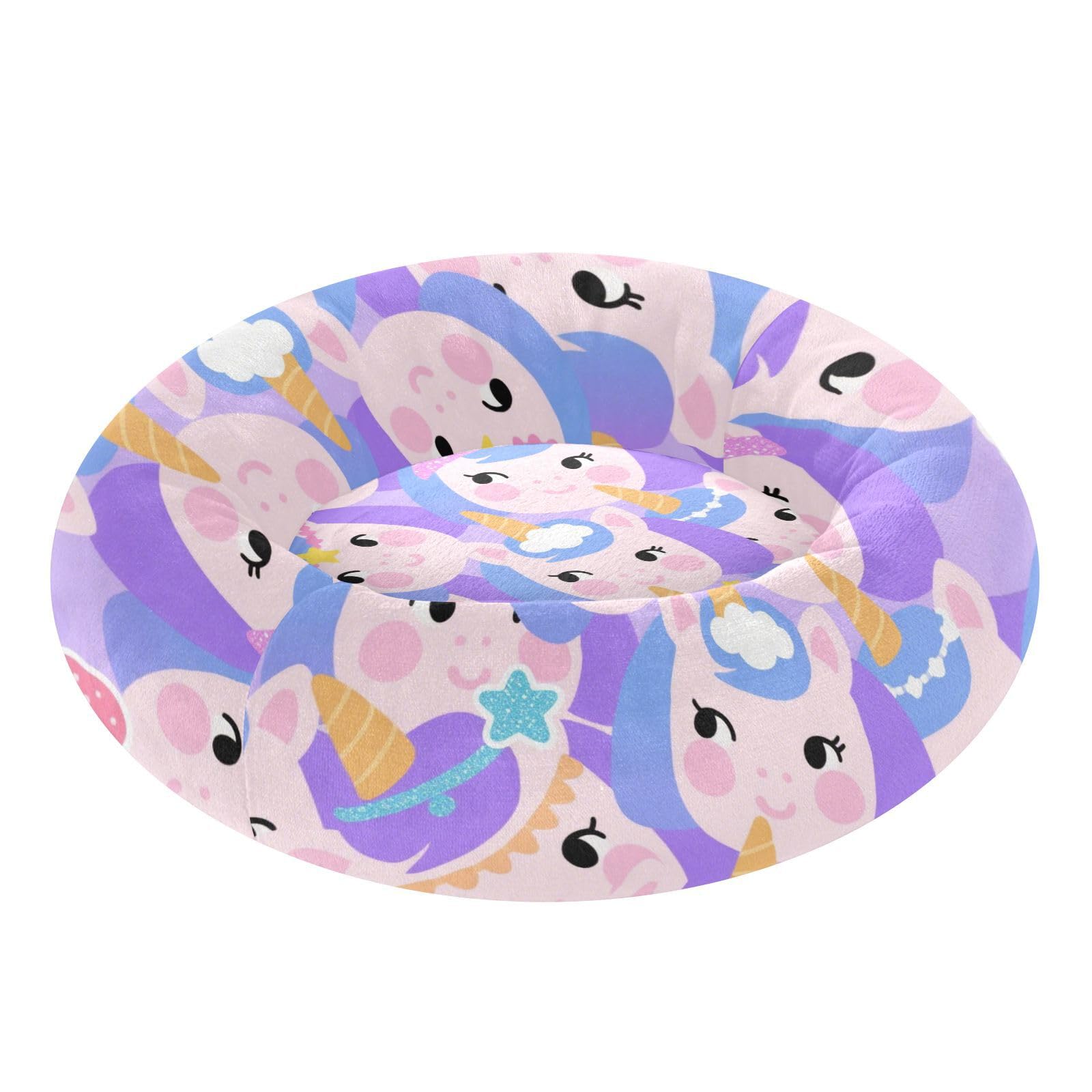 Lit pour chien et chaton licornes violettes XS contre le stress du jeune animal