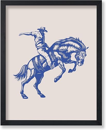 Miniatura 57 de Poster Master Póster de Rodeo marrón – Estampado retro de vaquero sobre caballo – Arte de vaquero – Arte occidental – Arte del salvaje oeste –