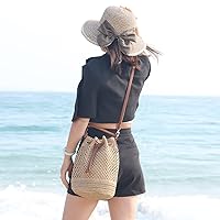 Borsa A Tracolla In Paglia Intrecciata - Stile Bohémien, 26x28x15 Cm, Per Spiaggia E Estate - Foto 11