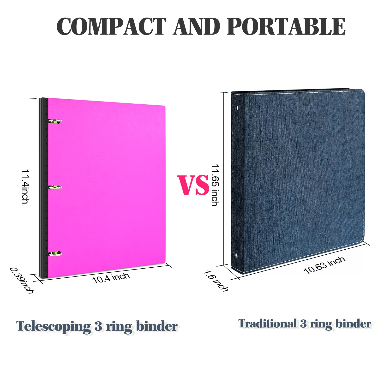 Infun - Carpeta extensible de 1 anillas de 2,5 cm, portátil, de plástico, 4 unidades, lomo ampliable y cubierta frontal desplegable para hojas de papel de 216 x 279 mm para escuela, oficina y hogares
