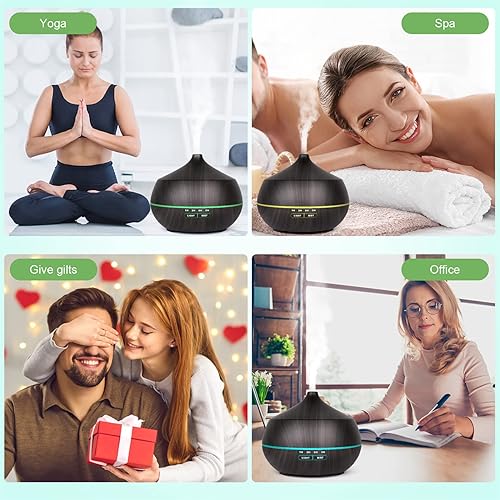 Miniatura 6 de Difusor de aceite esencial para habitación grande difusores de aromaterapia de 13.5fl oz, humidificadores ultrasónicos de niebla para dormitorio,