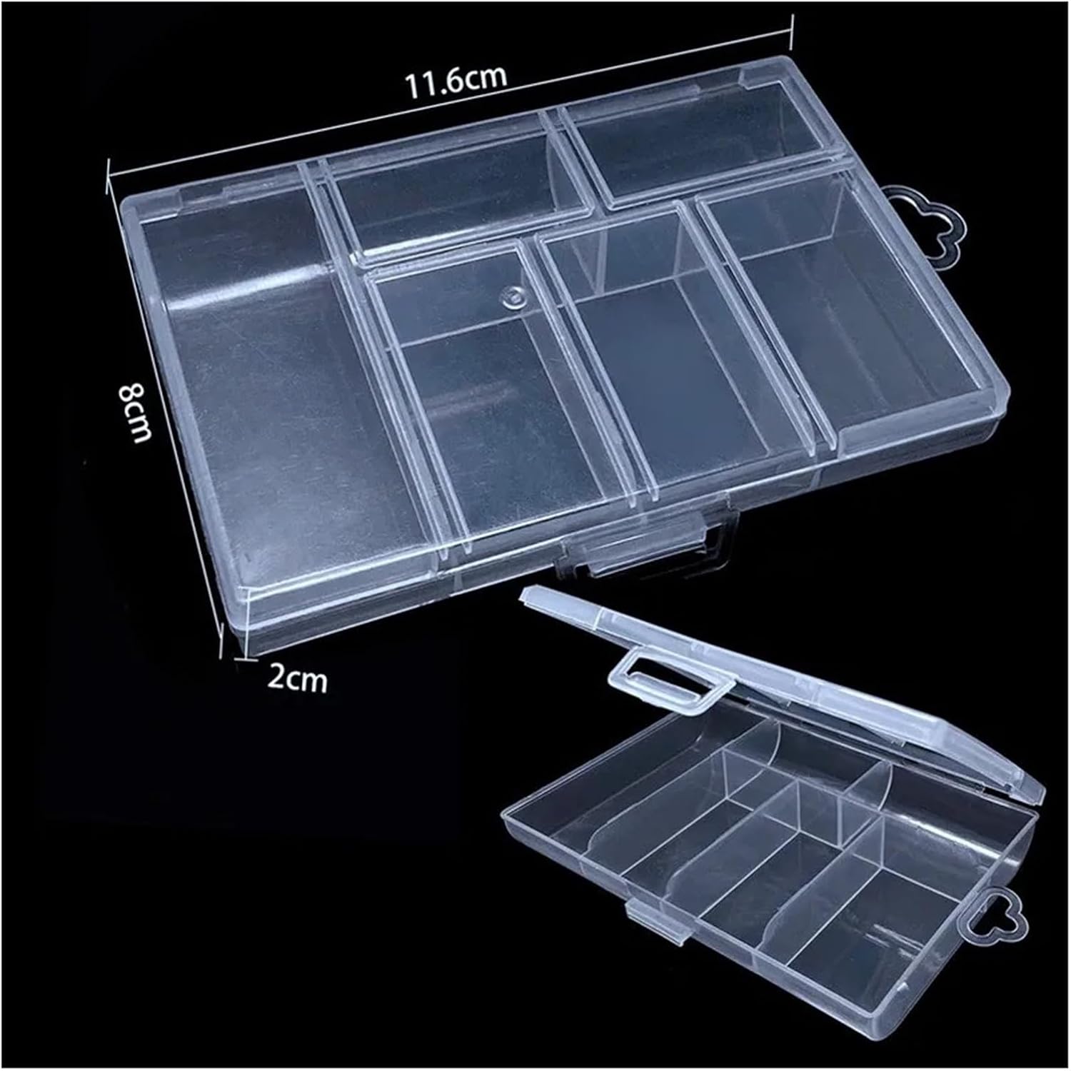 8 Styles Multi Grids Plastic Box Storage Compartment Jewelry Organizer PP Transparent Screw Show(Style-05)