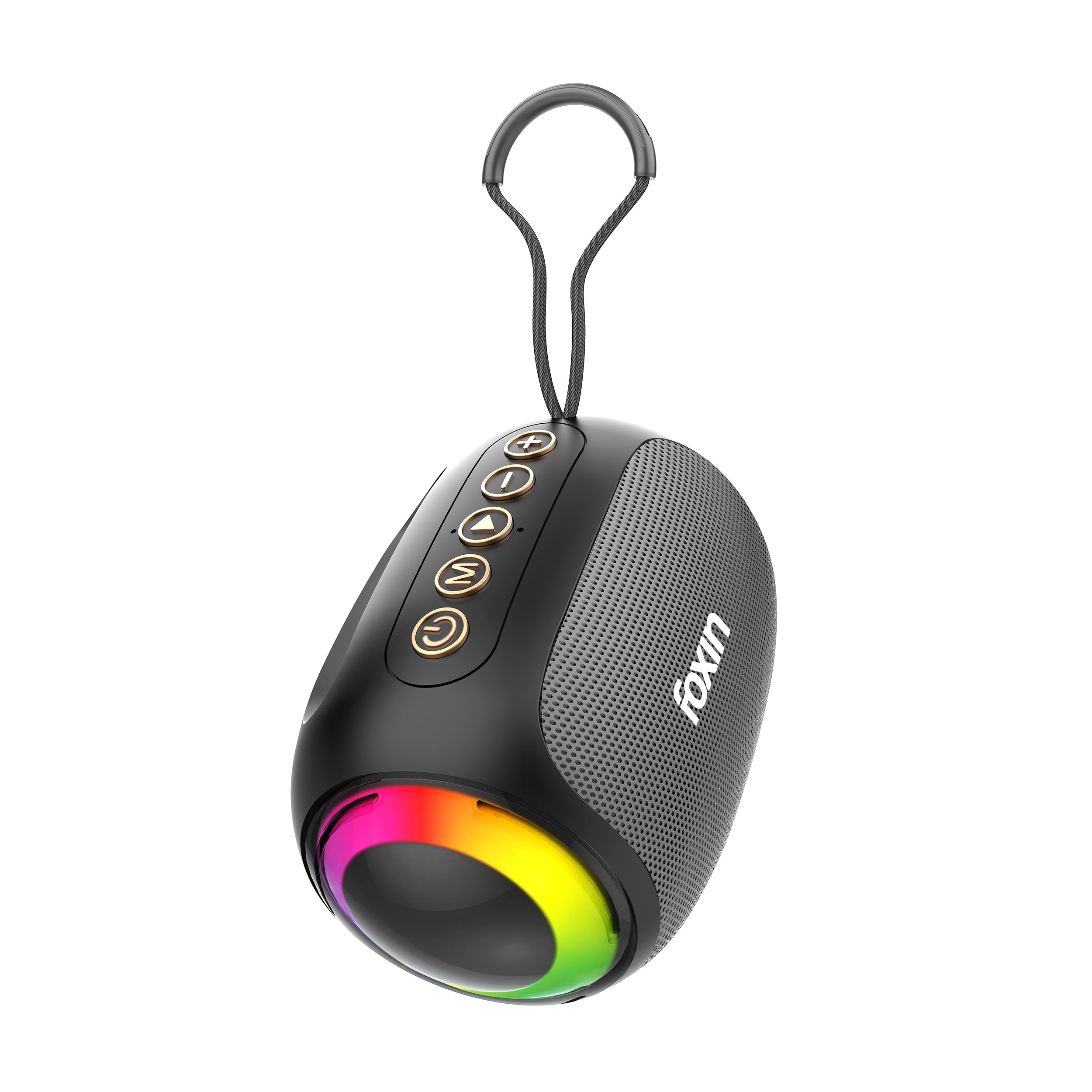 Foxin Spark 10W Mini Bluetooth Speaker with RGB Light, 4Hrs Playtime, 360° Surround Sound, RGB Lights, Multi-Play Modes BT5.1/TF Card, AUX, Type-C Charging Port, in-Built FM | 6cm Carry Loop-image-23