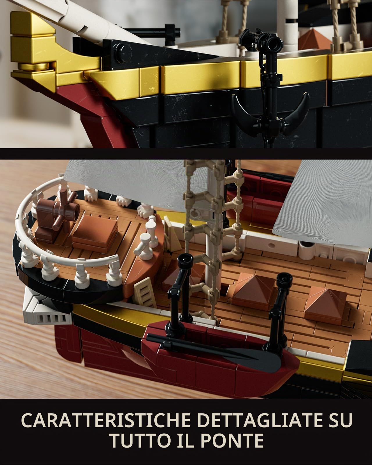 Nifeliz Kit di Costruzione della Nave a Vapore Great Western per Adulti, Modello da Esporre e Collezionare, Regalo per Appassionati di Navi (1.948 Pezzi, NF10346)