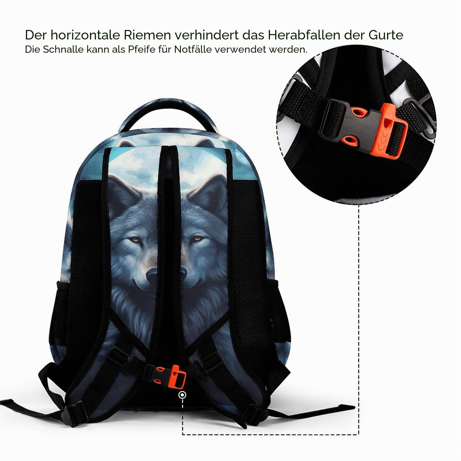 Rucksack Herren Tier Wolf Schulrucksack, Laptop-Rucksack Für Jungen Mädchen Für Unisex College-Rucksack Daypack