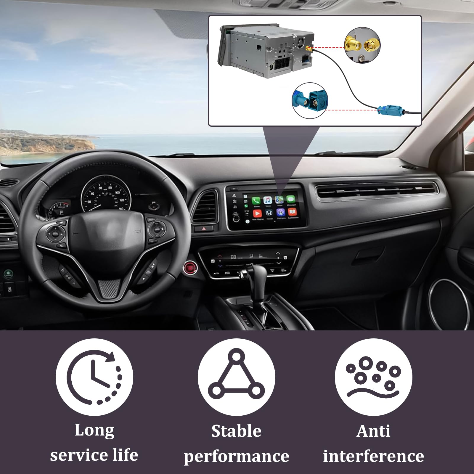 Kabel adapter anteny Fakra Z męski do SMA męski 15 cm GPS Radio AM FM DAB Sirius XM 4G LTE Bluetooth