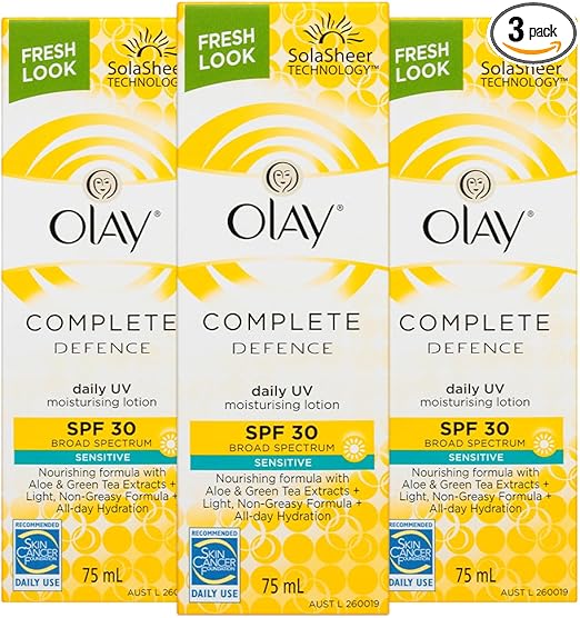 Olay Complete SPF 30 Daily UV Protection Moisturising Lotion for Sensitive Skin 75 ml (Pack of 3)