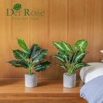 Der Rose 2Pcs Faux Plantes Artificial Potted Faux plantes pour la maison Salle de bain Chambre Salon Bureau Décor Intérieur