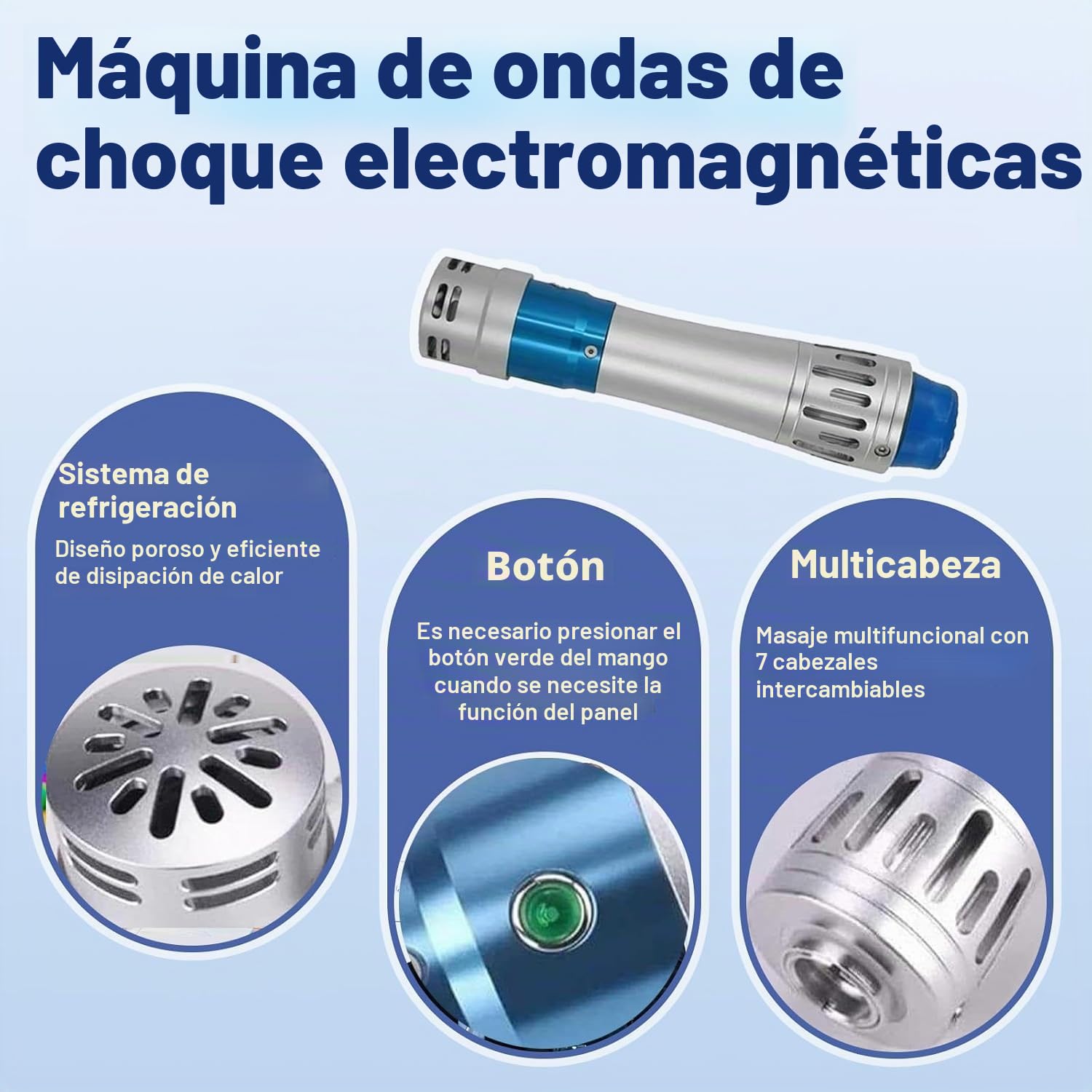 Dispositivo de Terapia de Ondas de Choque, Máquina Profesional Ondas de Choque, Fisioterapia Masajeador Ondas de Choque para Disfuncion erectil, Fascitis plantar, Celulitis, Calcificación