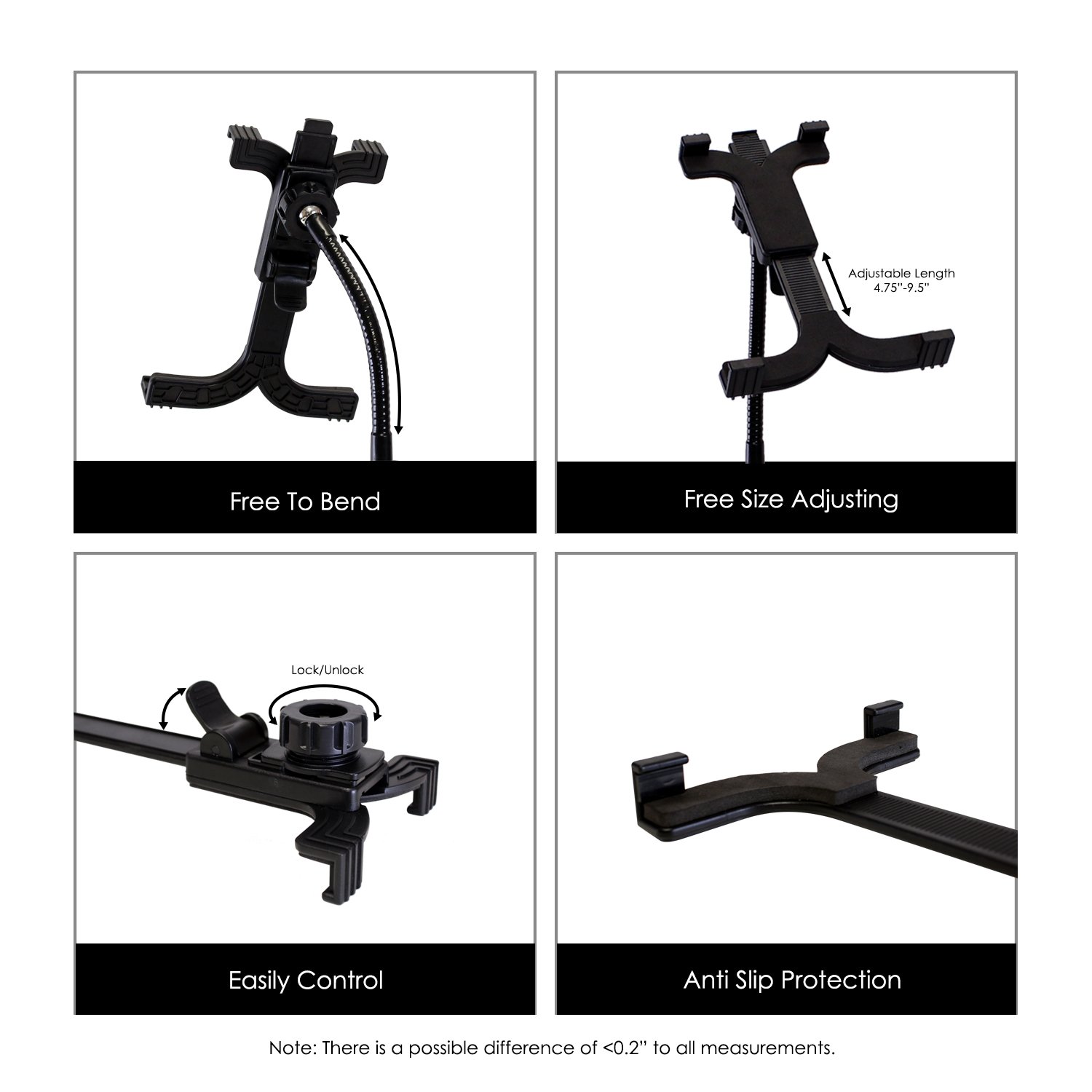 Furinno Hidup IP09 ergonómico Pulpo Flexible Universal Soporte de Tablet
