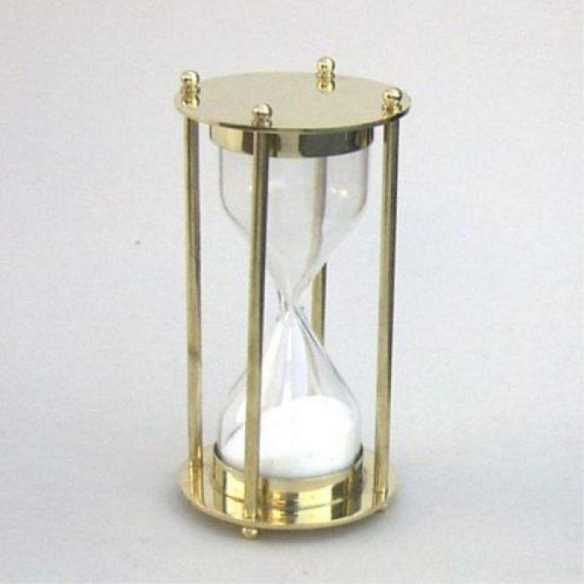 Brass Hourglass Sand Timer, 6.875"H