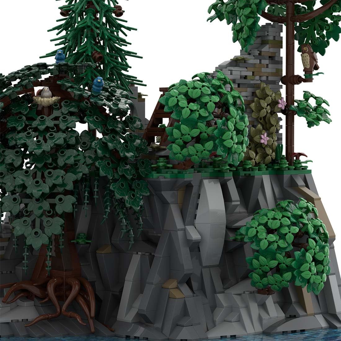 Medieval Hohengeroldseck Castle Building Blocks Set, MOC-208092 D13Tower Ruins on The Cliff Building Blocks Set for MOC-207737 Castle Hohengeroldseck, 3359PCS