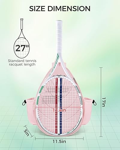 Miniatura 2 de Bolsa de tenis, mochila de tenis resistente al agua para mujeres y hombres, diseño de bandolera acolchada para tenis, pickleball, raquetas