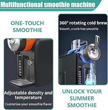 Slushie and Soft Serve Machine with LED Display and 360° Rotation for Cocktails and Milkshakes