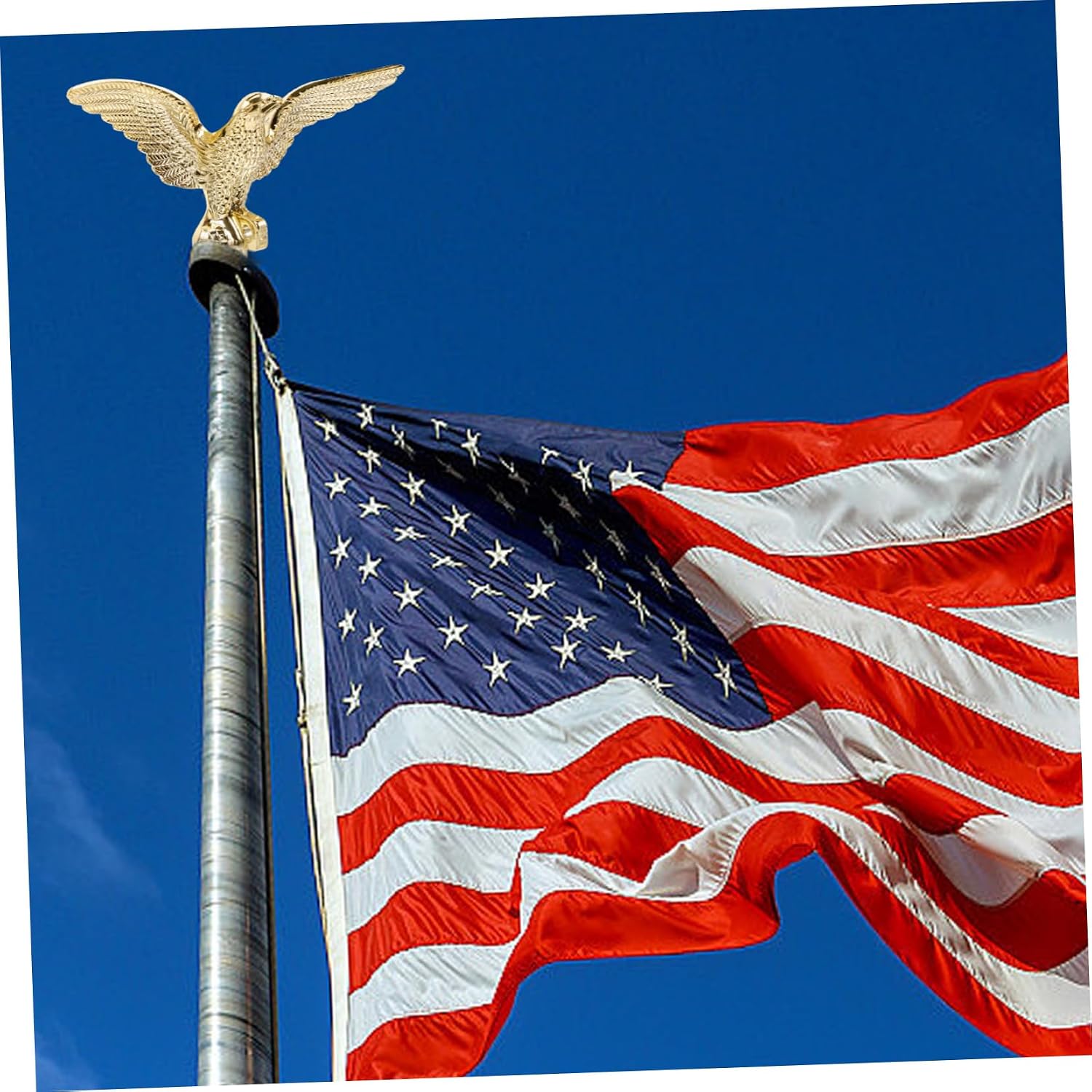 Wakauto Flagpole Eagle Head Topper Gold Finial Eagle Decor Flagpole Accessories image 3