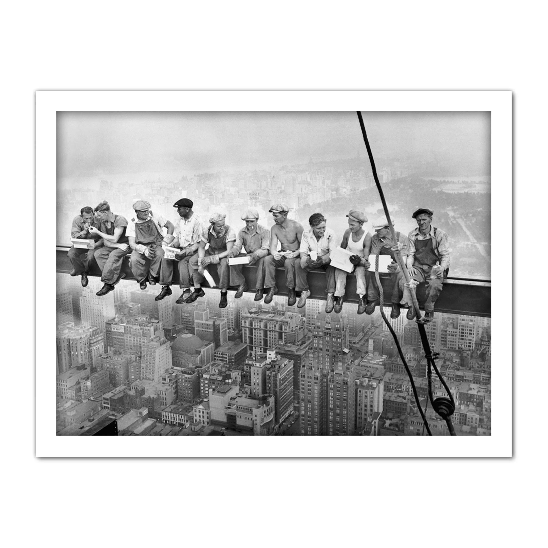 Lunch Atop A Skyscraper New York 1932 Iconic Photo Artwork Framed Wall Art Print 18X24 Inch