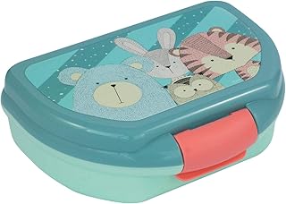 POS 30630004 - Contenitore per il pranzo con simpatico motivo Nordic Crew, circa 16 x 12 x 6,5 cm, in plastica, senza BPA e ftalati, ideale per il pane, per ragazzi e ragazze.
