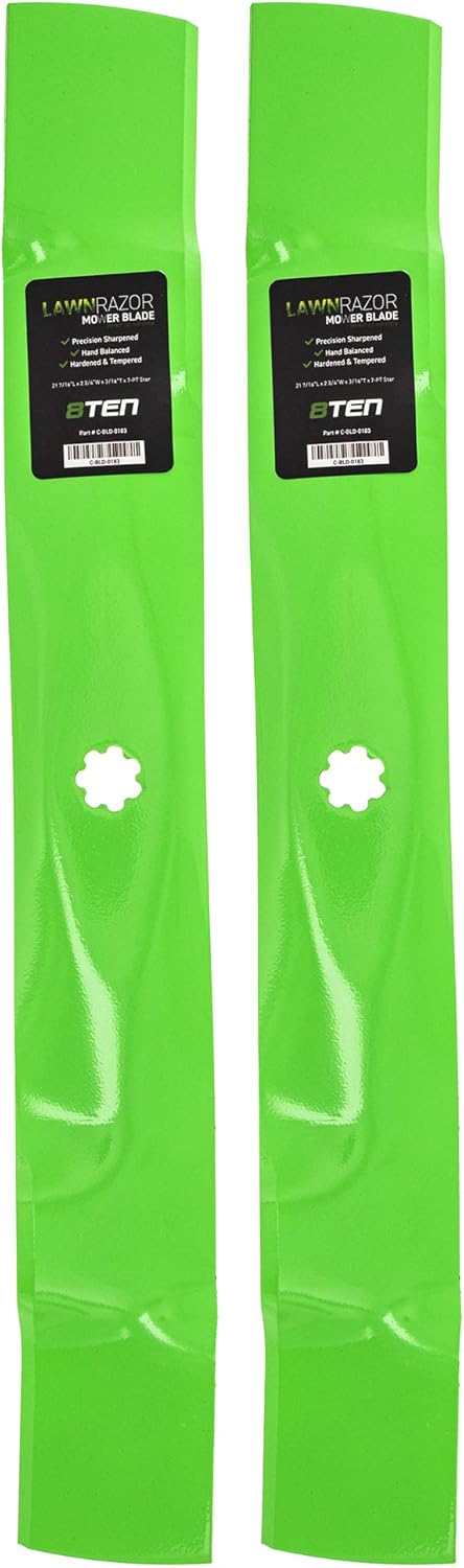 8TEN LawnRAZOR Mower Blade Set for John Deere 42 inch Cut Deck GX22151 GY20850 AM137333 AM137328 AM141033 (Mulching)