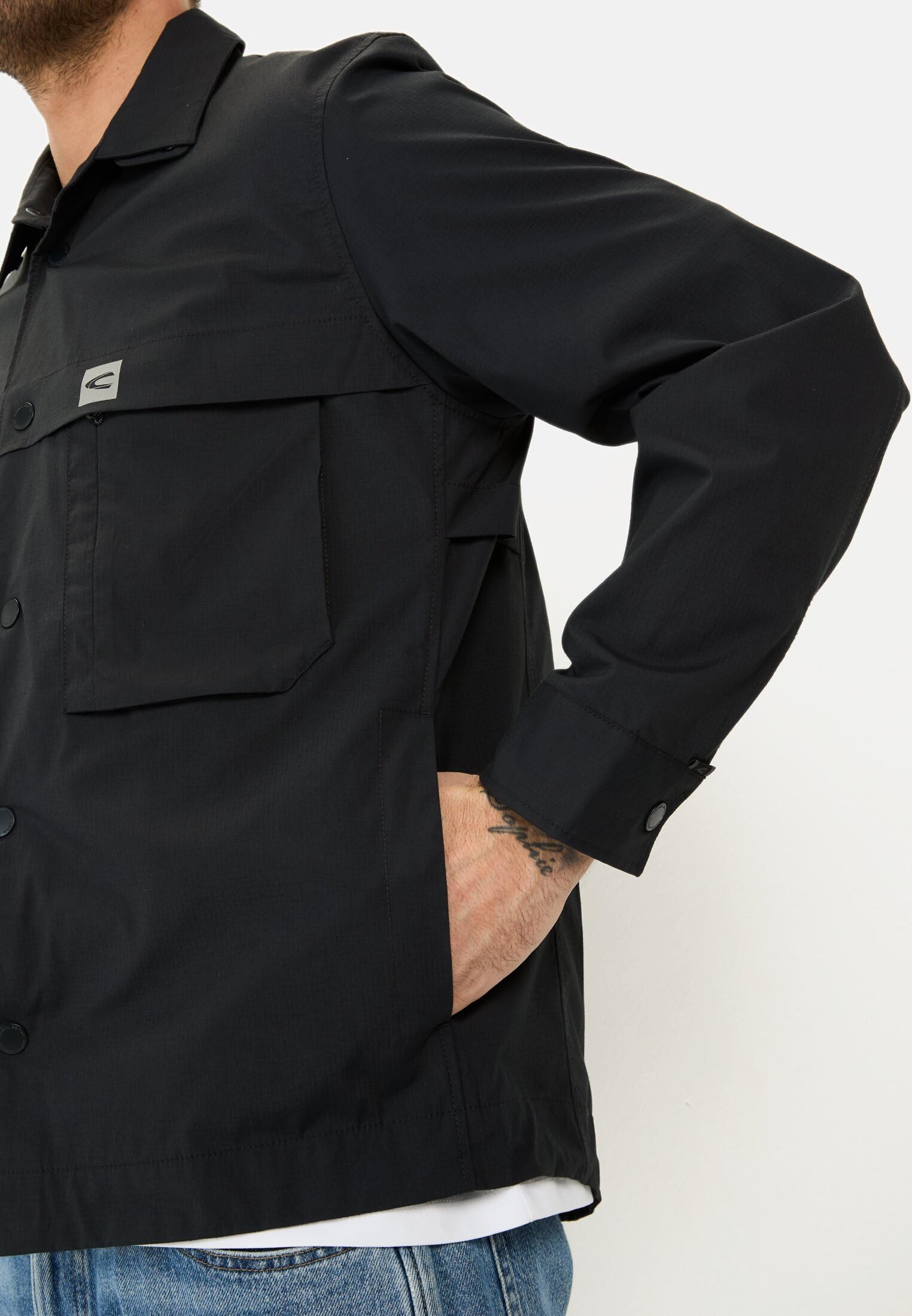 camel active Herren Funktionales Overshirt aus einem Baumwollmix