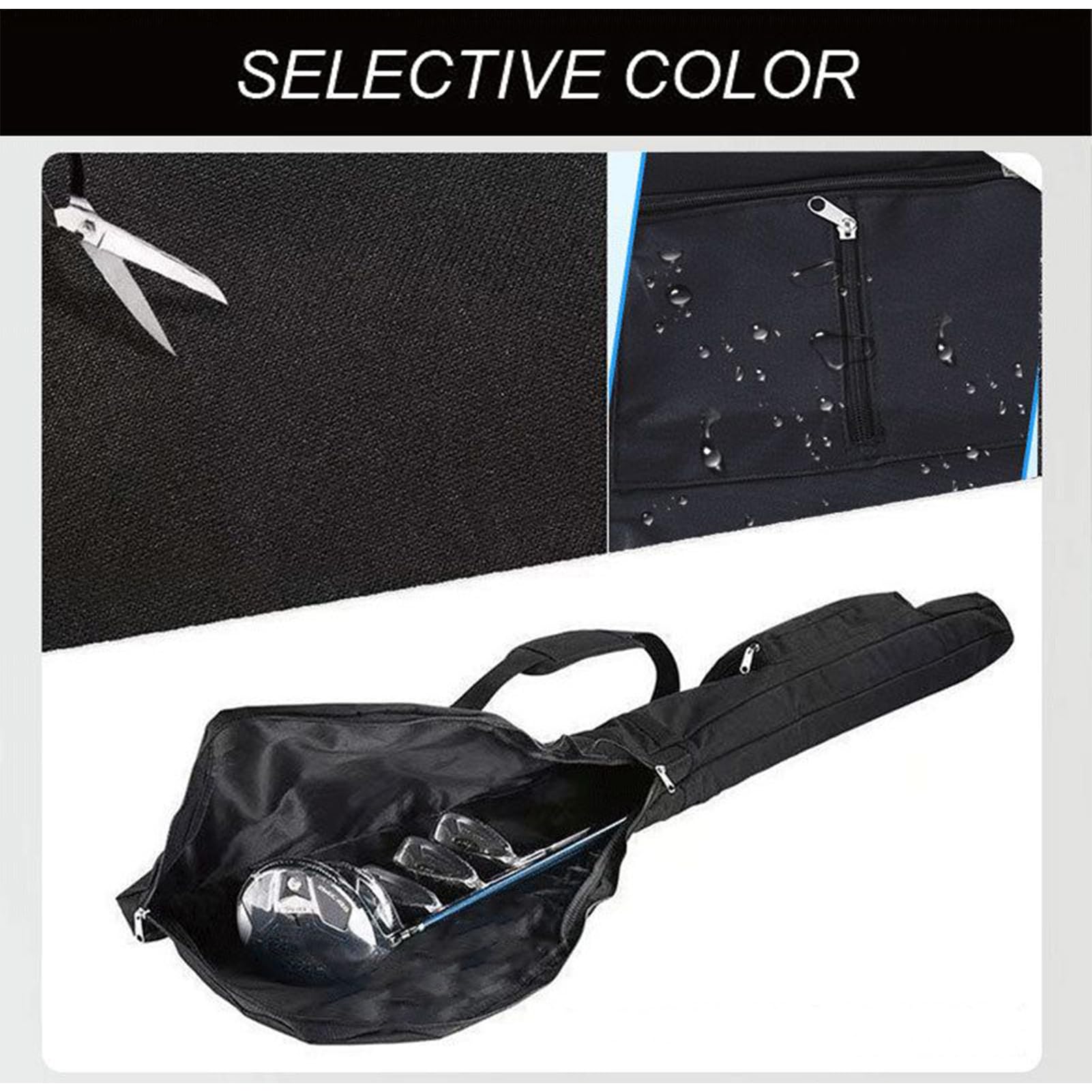 Bolsa de golf pequeña | Bolsa de transporte de golf plegable ajustable | Funda de práctica portátil ajustable, accesorios deportivos ligeros con correa para hombres, mujeres y adultos