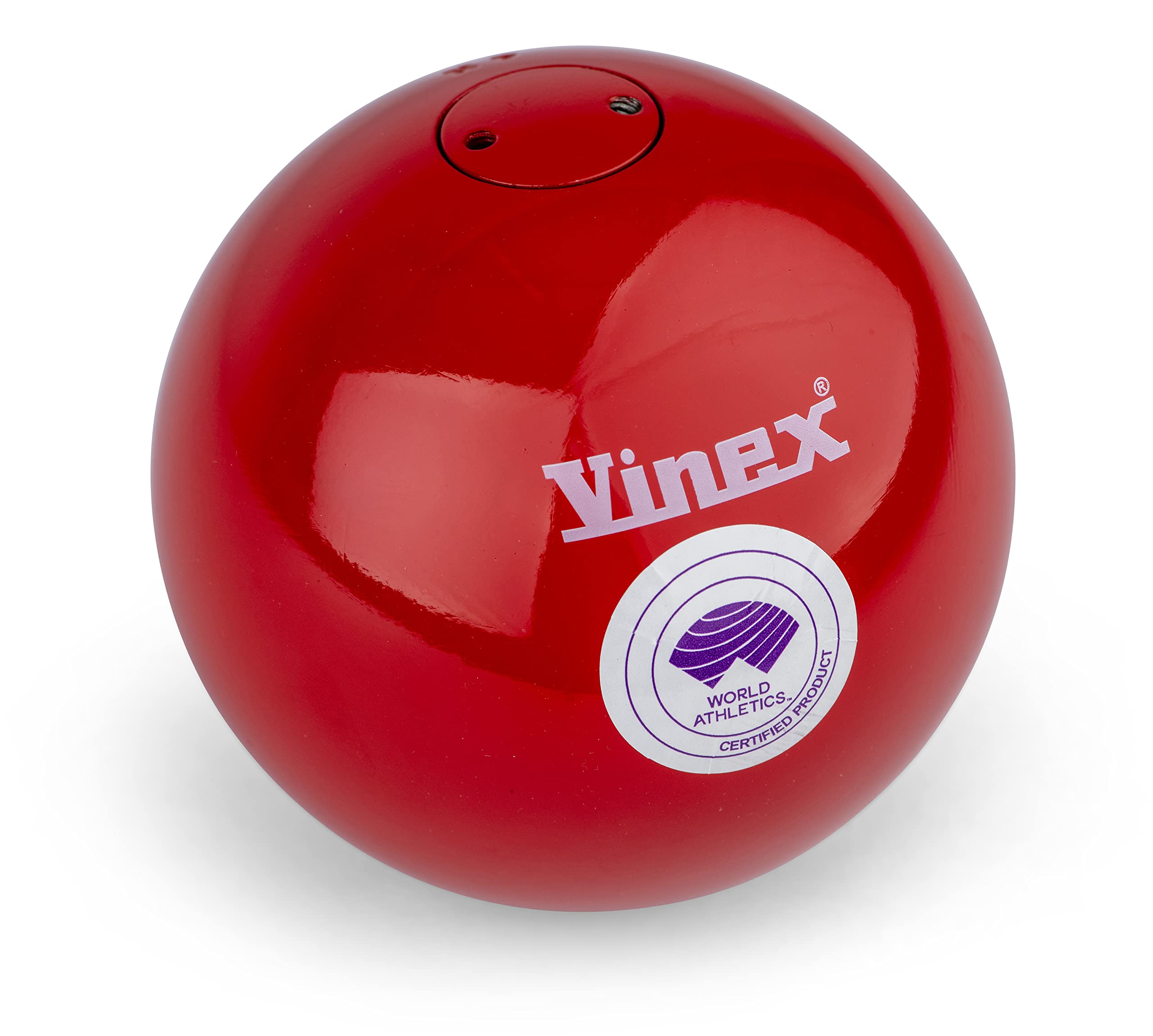 Vinex Poids de Lancer | 6kg | Boule de Lancer | Lancer du Poids 6kg | Compétition et Entraînement | 120 mm | Rouge | Certifié WA