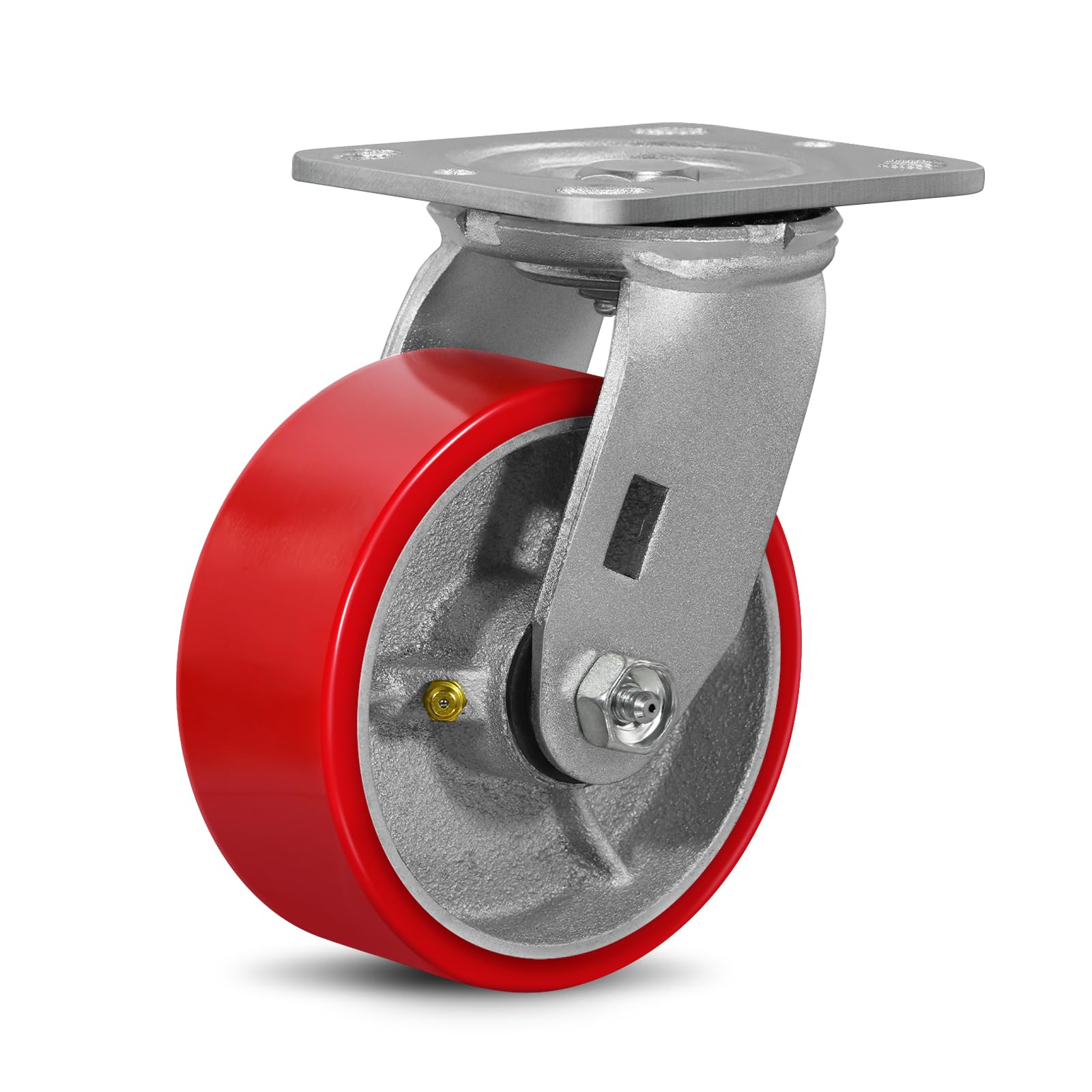 Heavy Duty Plate Casters - 4 Wheels, Brake & Swivel -21