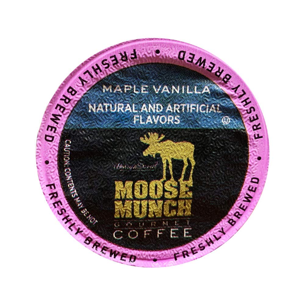 Moose Munch Coffee by Harry & David, Maple Vanilla, 100 Single Serve Cups Medium Roast