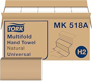 Tork MK518A Universal Multifold Hand Towel, 1-Ply, 8.1" Width x 9.5" Length, Natural, Green Seal Certified (Case of 16 Packs, 250 per Pack, 4,000 Towels per Case)