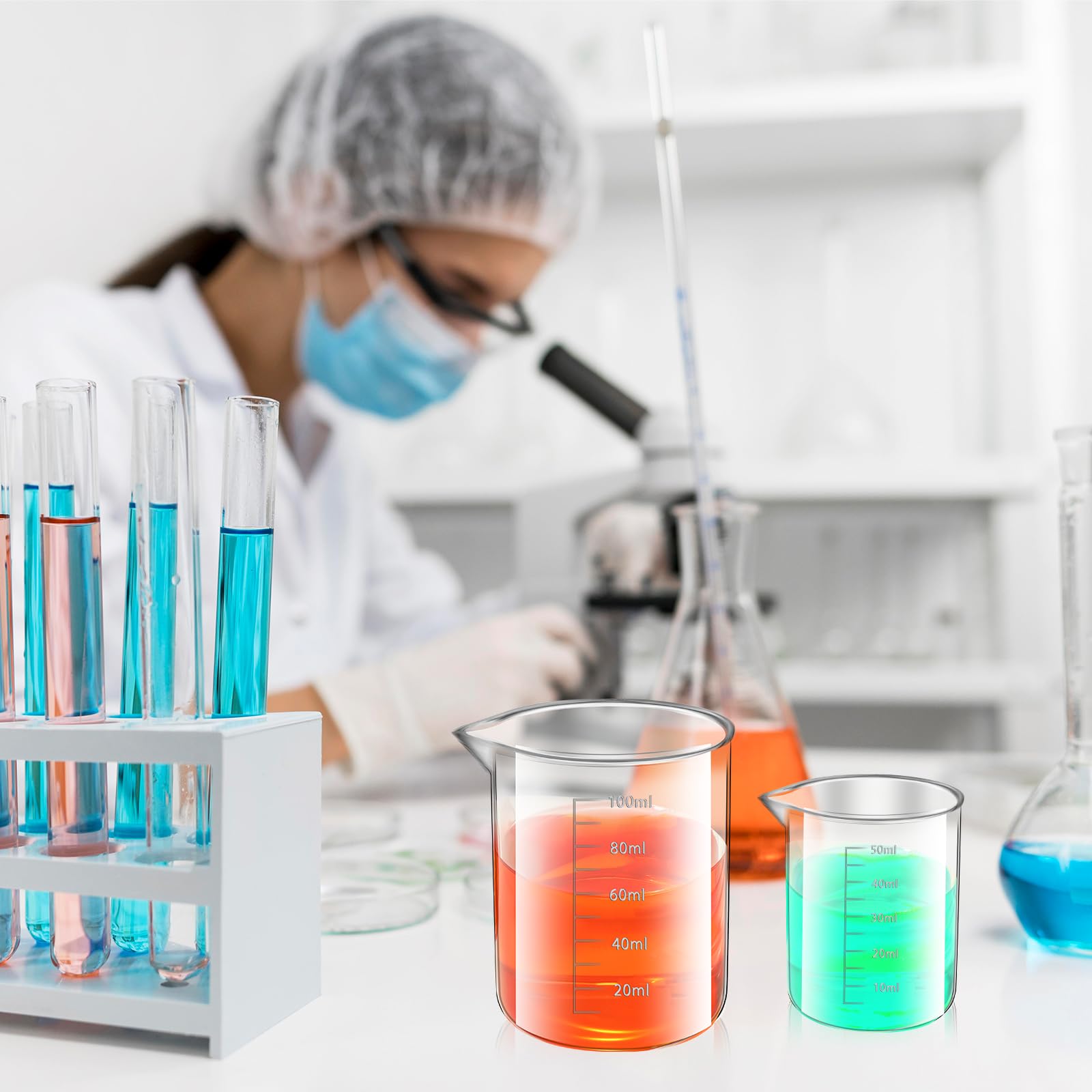 Set Di 6 Misurini In Plastica Con Scala - 25 Ml, 50 Ml, 100 Ml, 150 Ml, 250 Ml, 500 Ml Per Cucina E Lab - Foto 6