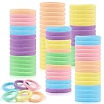 FVOLREM 100PCS Hair Ties for Women, Seamless Cotton Elastic Hair Bands No Damage, Thick Ponytail Holders for Girls, Women - Soft Hair Ties (6 Colors)