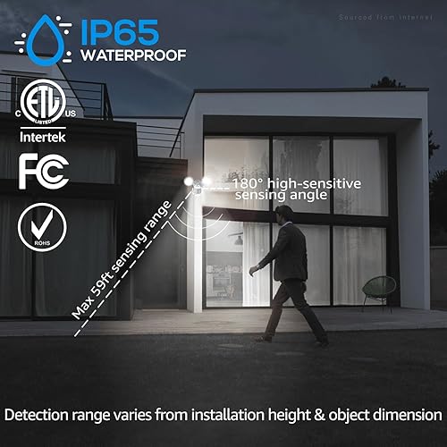 Miniatura 3 de Luz de seguridad LED con sensor circular 2 cabezales 20W3 cabezales 30W LHSCT-20WRSS-WHT 200watts 13000 volts