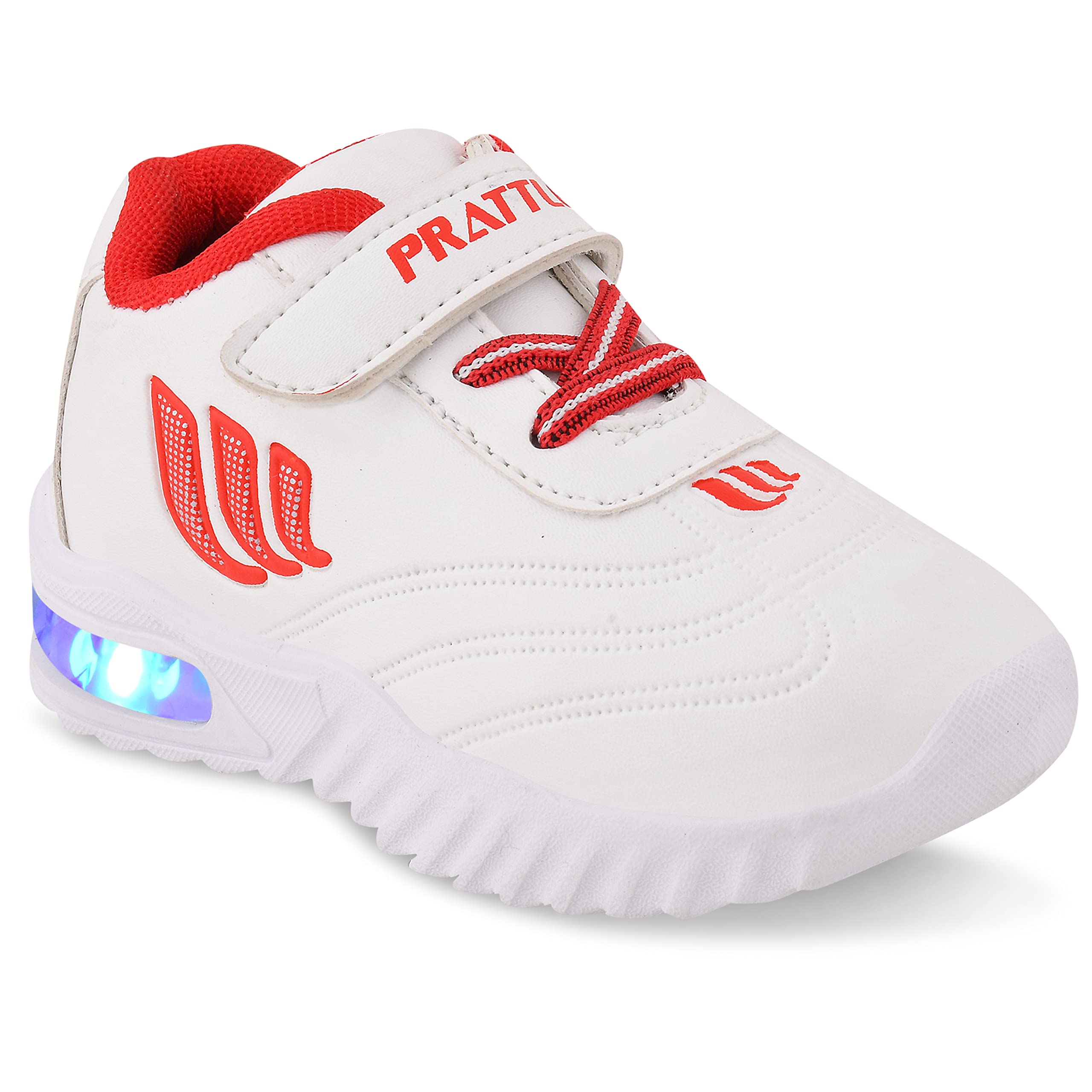 Tiny Kids Running Led Shoes, Casual Led Velcro Shoes Light Weight Outdoor Sports Shoes for Boys & Girls (White::Red, 3-3.5 Years) (B0BY27SGDW) Amazon Price History, Amazon Price Tracker