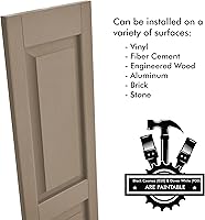 Vista 57 de Persianas de vinilo de panel elevado Pontiac Trail (1 par) 14.5"x31" - Negro Cosmos/Pintable Persianas de ventana exteriores Incluye hardware