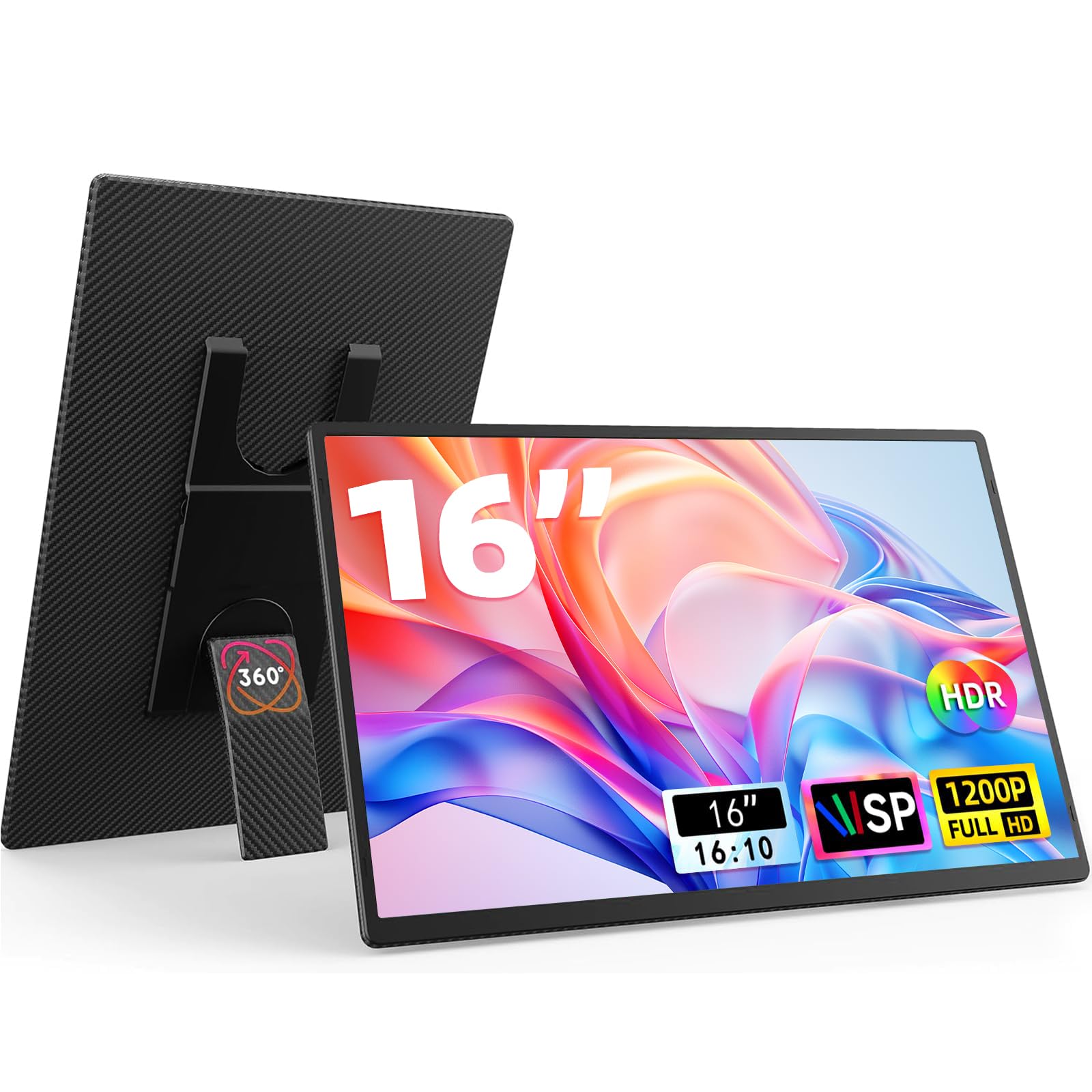 16 Inch Portable Monitor for Laptop - 1200P FHD Laptop Screen Extender HDMI USB C HDR Travel Dual External Display with Stand Gaming Monitor for Windows Mac Computer Switch Phone Xbox PS4/5-image-24