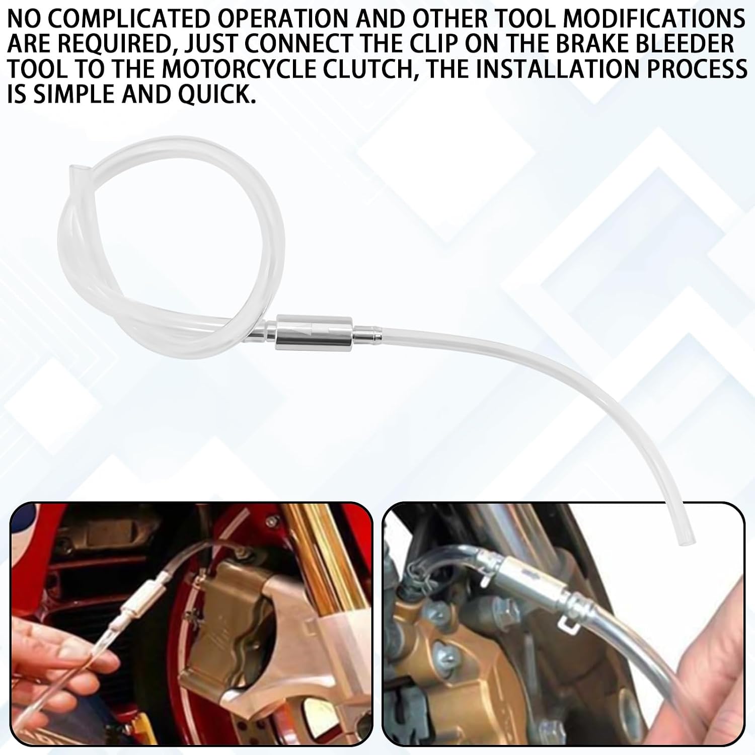 2Set Brake Bleeder Kit, One Way Check Valve Tube Bleeding Tools with 6 Nozzle Cap & Clamp Brake Fluid Bleeder Tools for Hydraulic System Bleeding & Clutch Fluid Replacement on Car, Motorcycle